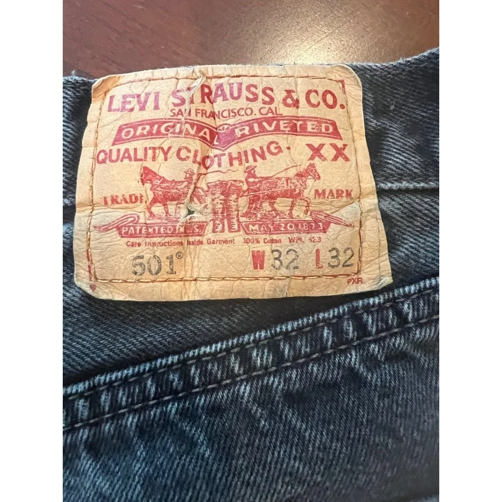 Levi's 501 XX Black Jeans Men's W32 L32 Button Fly Straight Leg Made in DR